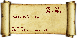 Rabb Márta névjegykártya