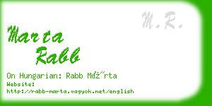 marta rabb business card